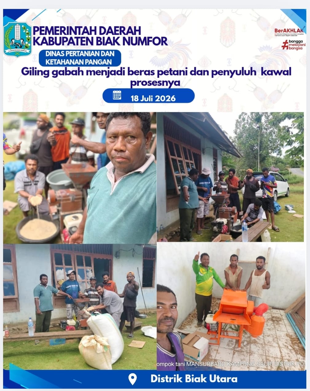 Penggilingan Gabah di Distrik Biak Utara