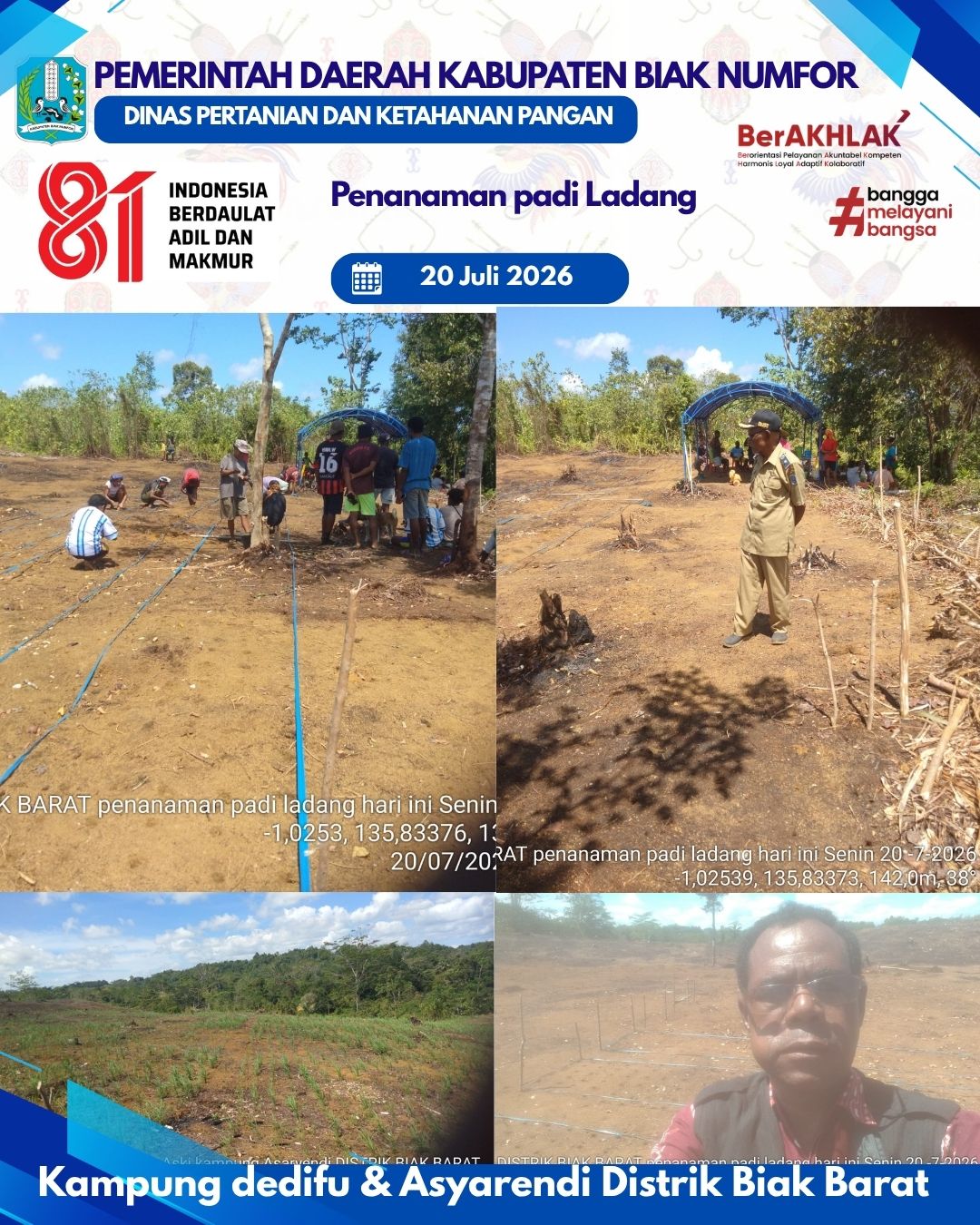 Penanaman Padi Gogo di Distrik Biak Barat