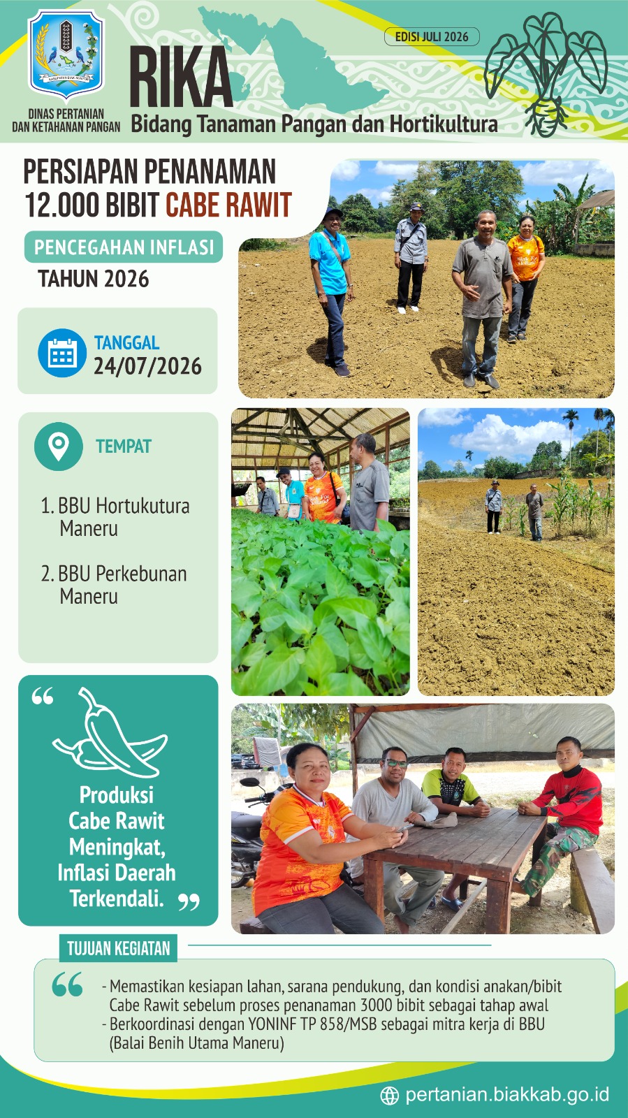 Kegiatan persiapan Penanaman Cabe 12.000 Bibit Cabe Rawit